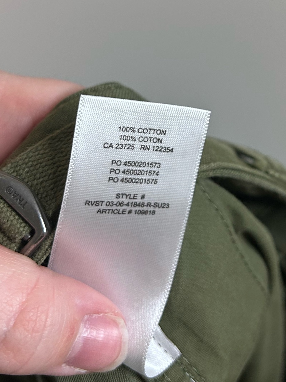 Aritzia TNA Army Green Supply Cotton Cargo Pockets Pants Size 4 - Picture 6 of 8